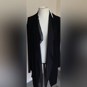 New $119 Chico's Travelers Black Double Layered Jacket Sz 2 = Large L 12 14 NWT